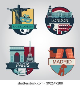 World attraction vector illustration