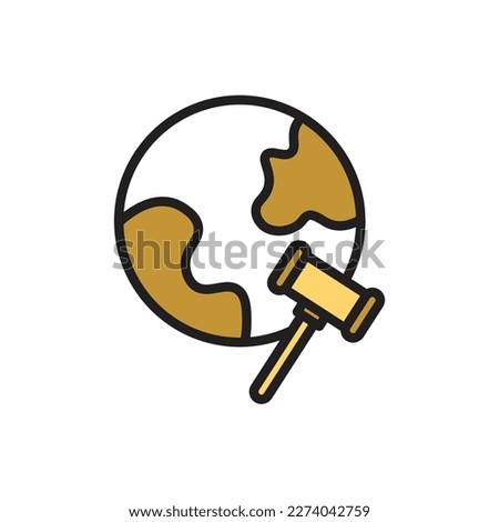 World Auction Icon Vector Illustration