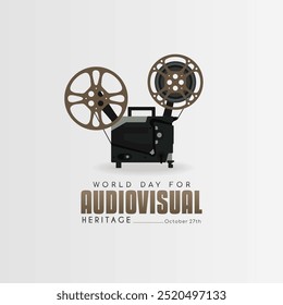 World Audiovisual Heritage Day, Poster with vintage video camera