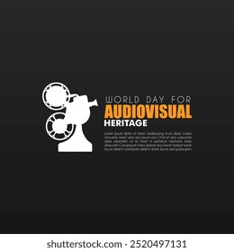 World Audiovisual Heritage Day. With a vintage camera silhouette design, celebrated on 27 October