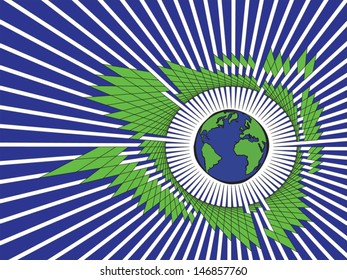 world with aura graphic around it