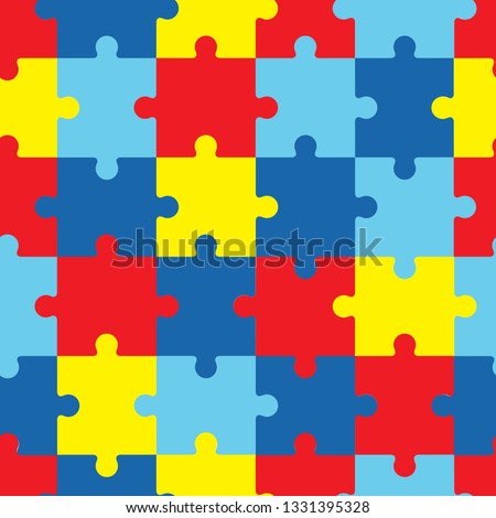 World autism awareness day. 2 April. Colorful puzzles. Medical vector illustration 
texture. Symbol of autism. Flat style. EPS10. 