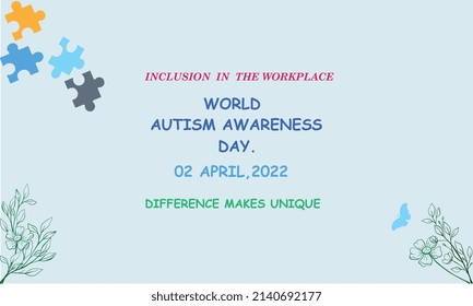 WORLD AUTISM AWARENESS DAY 2022 social media poster banner design 