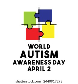 World Autism Awareness Day. April 2. Flat design vector. White background. Eps 10.