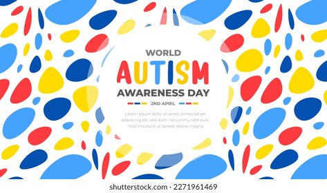 World autism awareness day background design template. World autism day colorful puzzle vector banner. Symbol of autism. autism Health care Medical flat background of April 02 celebration. 