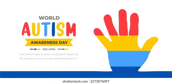 World autism awareness day background design template. World autism day colorful puzzle vector banner. Symbol of autism. autism Health care Medical flat background of April 02 celebration. 