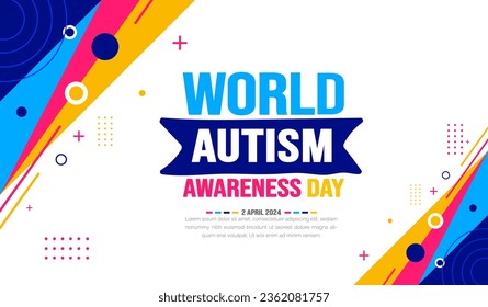 World autism awareness day background template celebrated in 2 April. use to background, banner, card, greeting card, poster, book cover, placard, photo frame, social media post banner template.