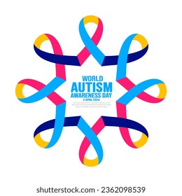 World autism awareness day background template use to banner, card, greeting card, poster, book cover, placard, photo frame, social media post banner template. celebrated in 2 April.