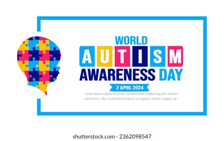 World autism awareness day background template use to banner, card, greeting card, poster, book cover, placard, photo frame, social media post banner template. celebrated in 2 April.