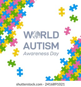World Autism awareness day background. Design for banners, backgrounds, badge, icon, social media, medical posters, brochures, print and health care awareness campaign for autism. Vector puzzle.