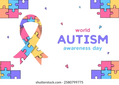 world autism awareness day background illustration in hand drawn style