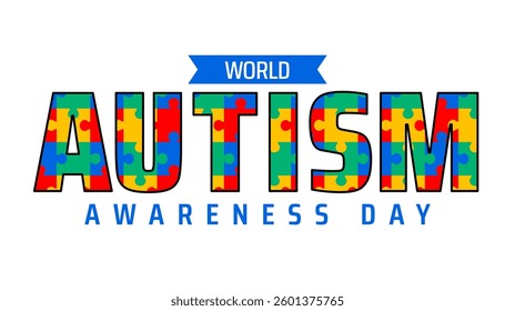 World Autism awareness day background banner or poster design template. observed every year in April 2. Holiday concept. Use to any Template, card, poster, placard, template.