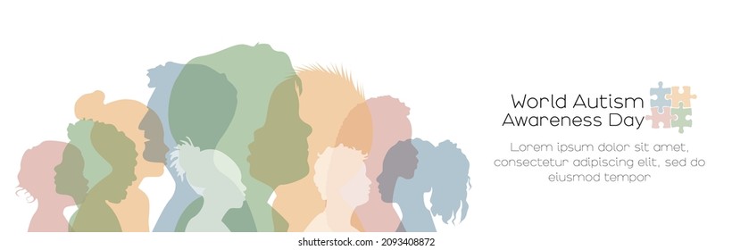 World Autism Awareness Day banner. Card with place for text.