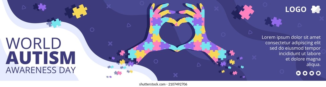 World Autism Awareness Day Banner Template Flat Illustration Editable of Square Background Suitable for Social media or Greetings Card