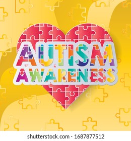World autism awareness day. colorful puzzles vector background. Symbol of autism. Medical flat illustration. Health care ,banner or poster of World autism awareness day.