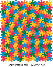 World Autism Awareness Day. Colorful puzzle background vector	