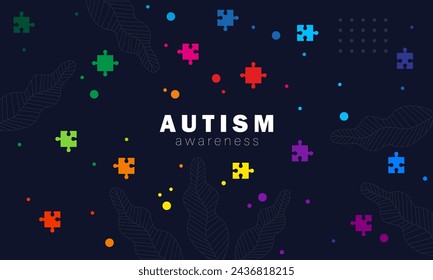 World autism awareness day. Colorful puzzles vector background. Symbol of autism. Medical flat illustration. Health care