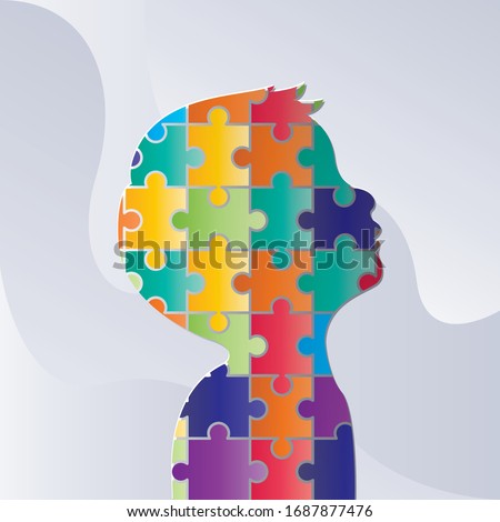 World autism awareness day. colorful puzzles vector background. Symbol of autism. Medical flat illustration. Health care ,banner or poster of World autism awareness day.