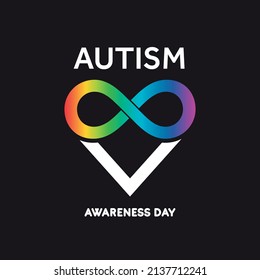 World Autism Awareness Day Concept. Rainbow-colored Infinity Symbol For Neurodiversity. Vector Design.