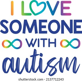 World Autism Awareness Day Concept. Handwritten quote vector design Rainbow-colored infinity symbol for neurodiversity.