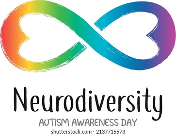 World Autism Awareness Day Concept Vector Design. Neurodiversity Symbol. Infinity Icon With Heart Shape Illustration.
