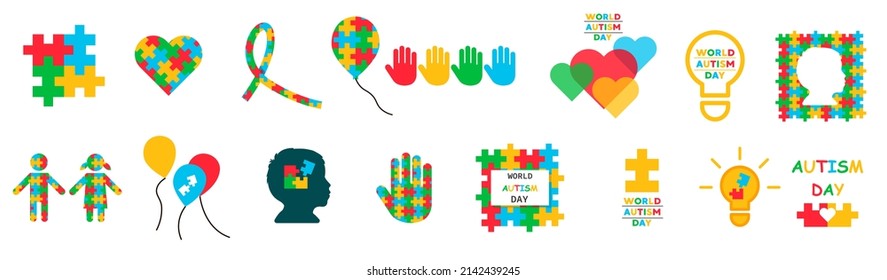 World autism awareness day concept with puzzle