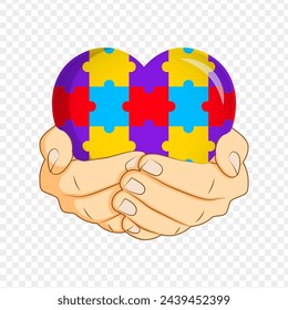 World Autism Awareness Day concept illustration with transparent background