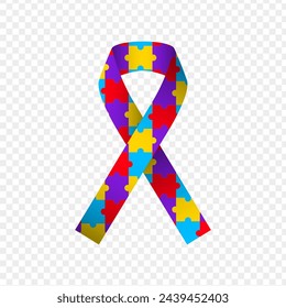 World Autism Awareness Day concept illustration with transparent background
