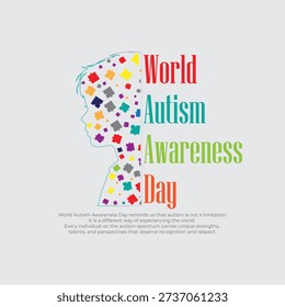 World Autism Awareness Day Creative Rubik Cube Illustration
