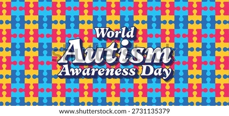 World Autism Awareness Day Creative Puzzle Wave Banner designed for modern autism awareness and inclusion campaigns
