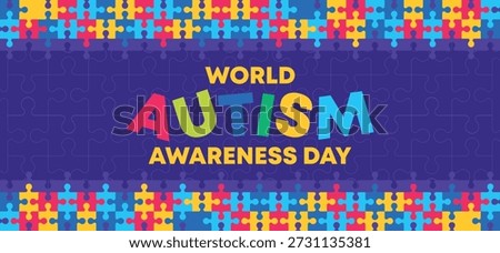 World Autism Awareness Day Creative Puzzle Wave Banner designed for modern autism awareness and inclusion campaigns