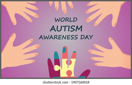 world autism awareness day, hands make a circle pattern