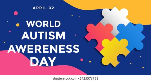 world autism awareness day horizontal banner illustration vector design