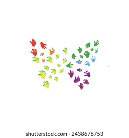 World Autism Awareness Day Logo, Autistic Colorful Butterfly Logomark On White Background