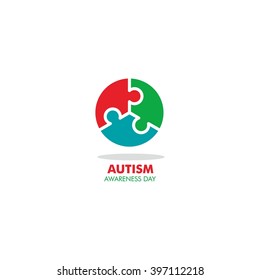 World autism awareness day logo design template. Vector illustration. colorful puzzles symbol.