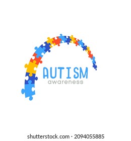 World autism awareness day. World autism awareness month. Colorful puzzle vector design symbol, sign. Symbol of autism. Medical flat illustration. Health care. Puzzle design	