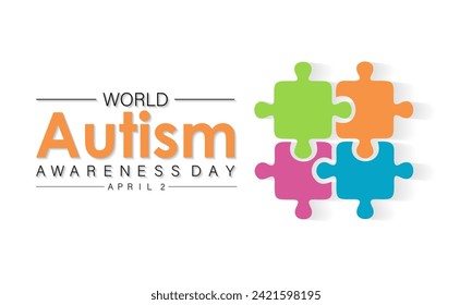 World Autism Awareness Day Observed every year of April 2, Medical Awareness Vector banner, flyer, poster and social medial template design.
