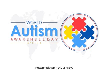World Autism Awareness Day Observed every year of April 2, Medical Awareness Vector banner, flyer, poster and social medial template design.