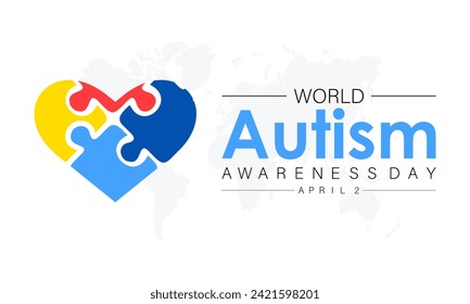 World Autism Awareness Day Observed every year of April 2, Medical Awareness Vector banner, flyer, poster and social medial template design.