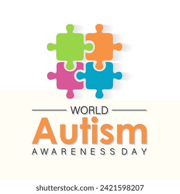 World Autism Awareness Day Observed every year of April 2, Medical Awareness Vector banner, flyer, poster and social medial template design.