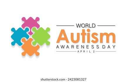 World Autism Awareness Day Observed every year of April 2, Medical Awareness Vector banner, flyer, poster and social medial template design.