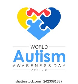 World Autism Awareness Day Observed every year of April 2, Medical Awareness Vector banner, flyer, poster and social medial template design.