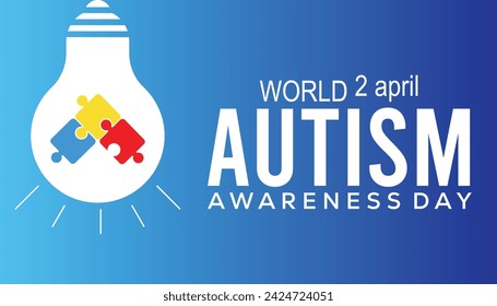 World Autism Awareness Day observed every year in April. Holiday, poster, card and background vector illustration design.