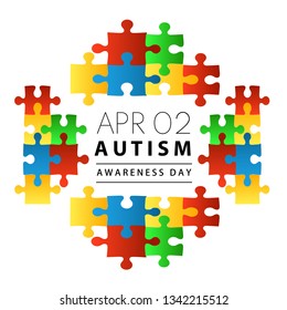 World Autism Awareness Day on 2nd April Concept Vector Illustration Use For Greeting Card, Wallpaper, Background, Banner, Poster And Landing Page Website