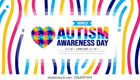 World autism awareness day pattern background template use to banner, card, greeting card, poster, book cover, placard, photo frame, social media post banner template. celebrated in 2 April.