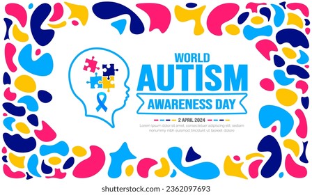 World autism awareness day pattern background template use to banner, card, greeting card, poster, book cover, placard, photo frame, social media post banner template. celebrated in 2 April.