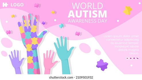 World Autism Awareness Day Post Template Flat Illustration Editable of Square Background Suitable for Social media or Greetings Card