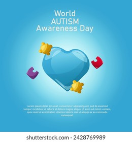 World autism awareness Day, poster banner decoration