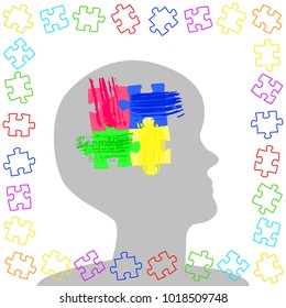 World Autism Awareness Day vector illustration. Design element for card, poster and banner