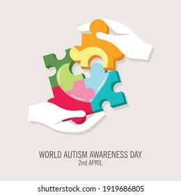 World Autism Awareness day vector illustration, simple and trendy with flat design